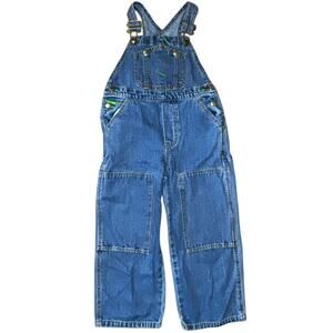 John Deere Bib Overalls Boy Youth Size 5 Regular Denim Blue Logo Work Chore Farm
